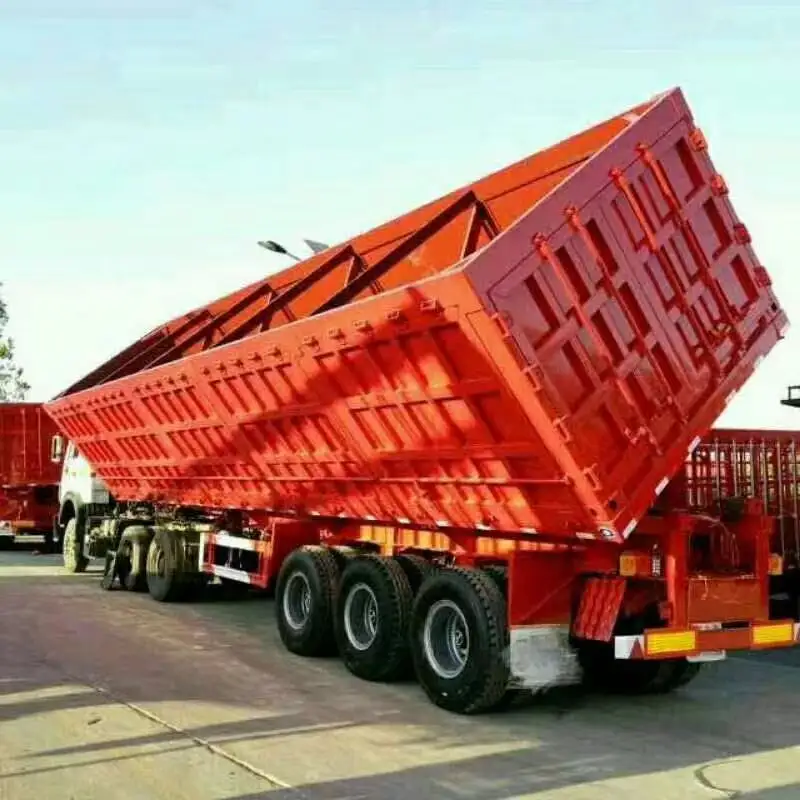 Camion semi-remorque à benne basculante latérale utilitaire de transport de sable à vendre semi-remorque à benne basculante fabriquée en Chine