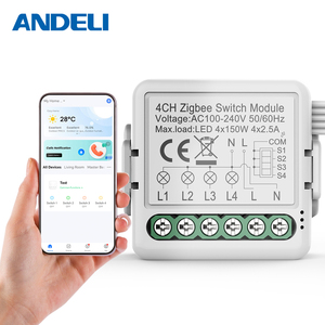 图雅4-Gang Zigbee3.0智能灯开关欧盟家用智能生活应用控制支持双向控制Alexa/谷歌助手