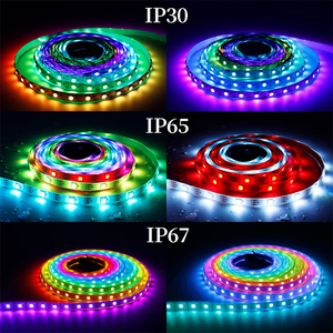 Высококачественный rgb свет ws2812b Светодиодная лента <span class=keywords><strong>ws2811</strong></span> DC12v 5v 24v 10 мм адресуемый пиксельный светодиодный контроллер света Умный программируемый - Product Image 5