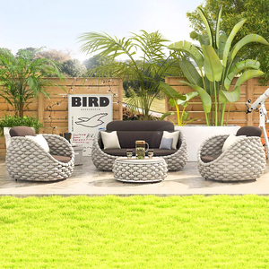 أريكة فناء حديثة فاخرة بتخفيضات كبيرة ، حبل منسوج خارجي ، أريكة خارجية من الراتان مقاومة للماء ، أريكة خارجية من الراتان - Product Image 3