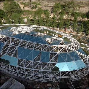 Edificio de estructura de acero con cúpula de Atrio, marco de espacio atornillado y techo de vidrio-Ideal para centros comerciales, piscinas e invernaderos - Product Image 3
