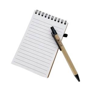Bloc de notas con cierre de correa elástica personalizado, logotipo de promoción impreso, Bloc de notas de bolsillo en espiral Kraft pequeño con bolígrafo - Product Image 3