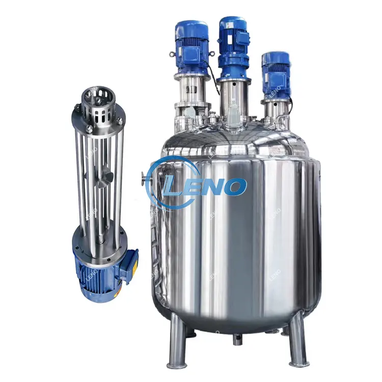 Leno giá chất lỏng emulsify lò phản ứng homogenizer Tank khuấy điện hơi nước sưởi ấm Mixer vỏ bọc thép không gỉ trộn Tank