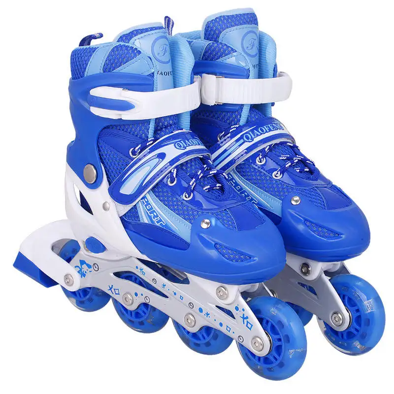 Nova Chegada PU único flash crianças patins ajustáveis linha reta sapatos de skate seco homens mulheres crianças sapatos de skate
