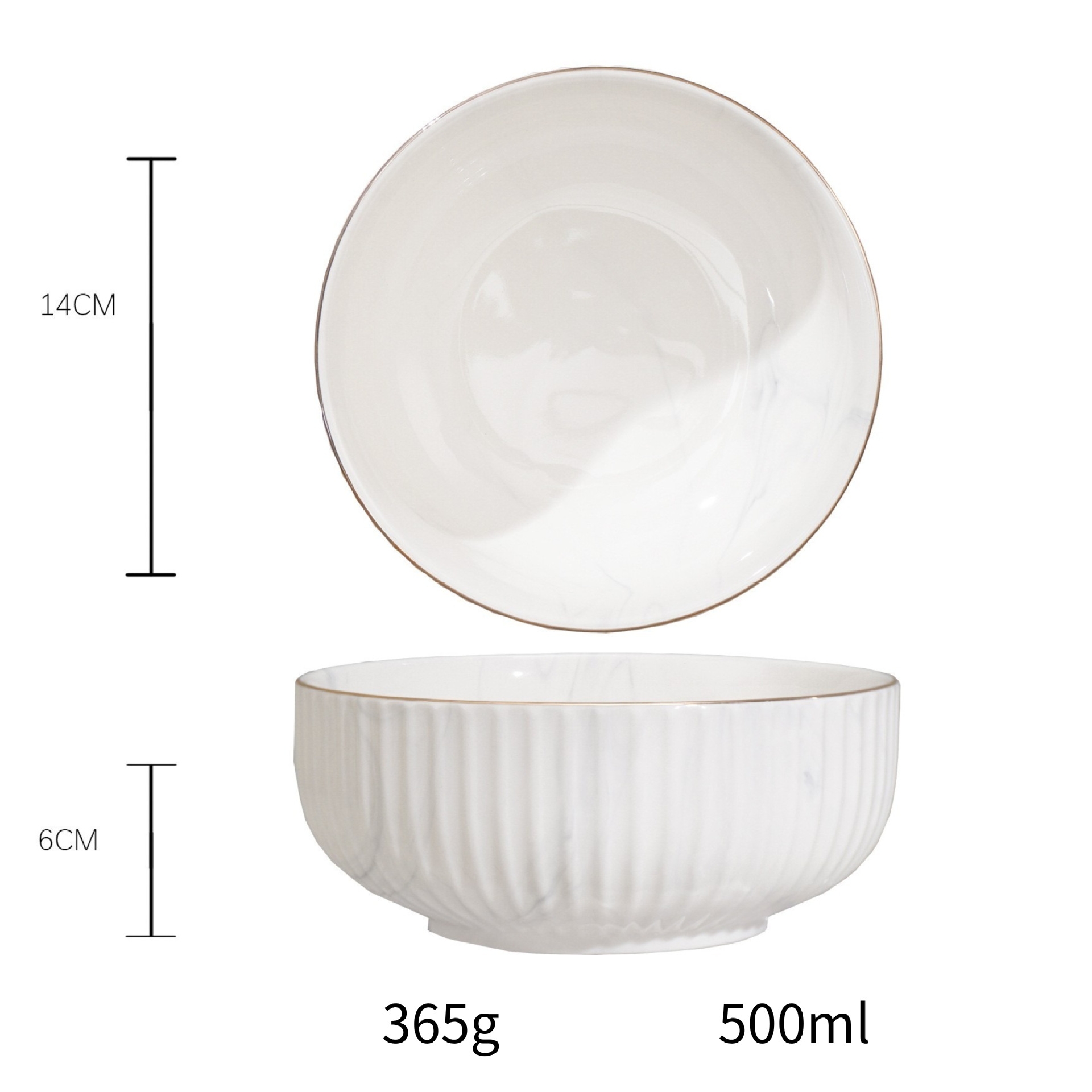 marble white 5.5-inch bowl