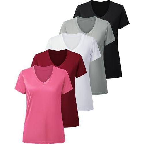 Lot de 5 noir blanc gris clair rose rouge foncé