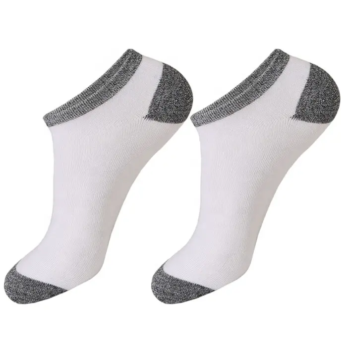 OEM Pure Cotton Men's Ankle Socks Casual Sporty Socks White Plain Design Spring Socks