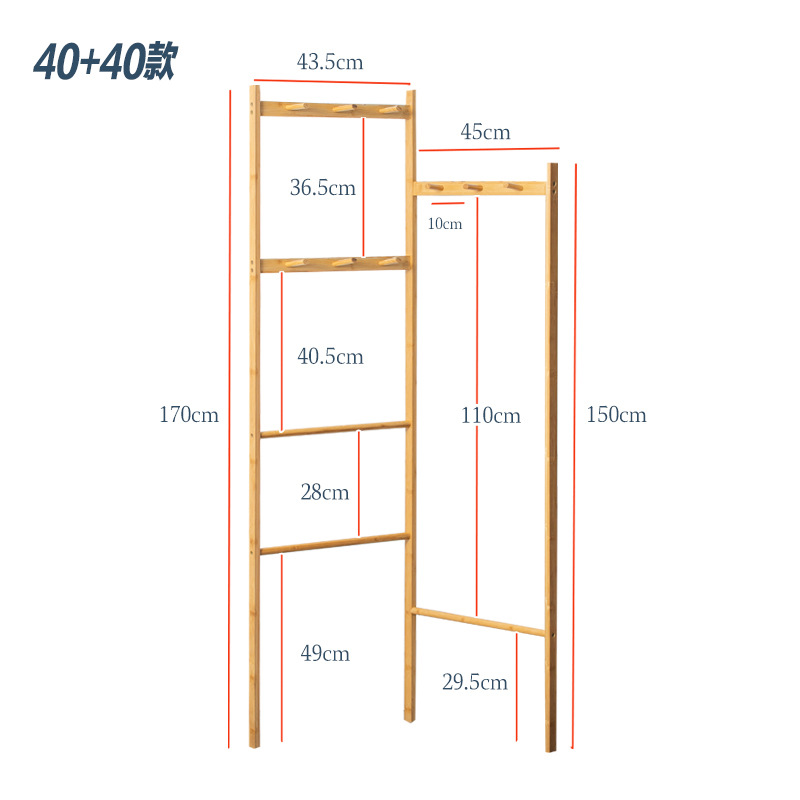 Corner coat rack 4040