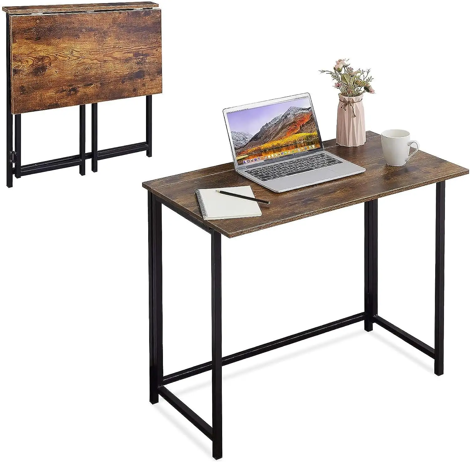 Escritorio plegable, pequeño escritorio plegable de 31,5 "para espacios pequeños, mesa de ordenador que ahorra espacio estación de trabajo de escritura para oficina en casa