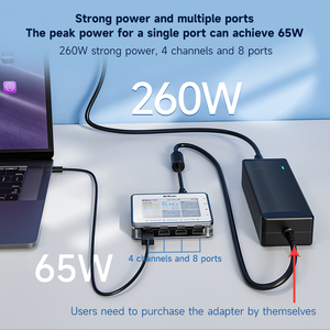 AIXUNPF26インテリジェントマルチチャンネル急速充電260W強力な電力と複数のポート急速充電ステーションハブ - Product Image 3
