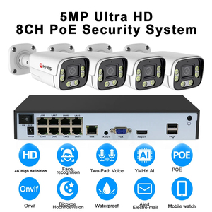 HFWS 4K 8MP 8CH PoE NVR套件双向音频全彩IP66 8pcs户外家庭闭路电视知识产权摄像机监控安全摄像机系统 - Product Image 2