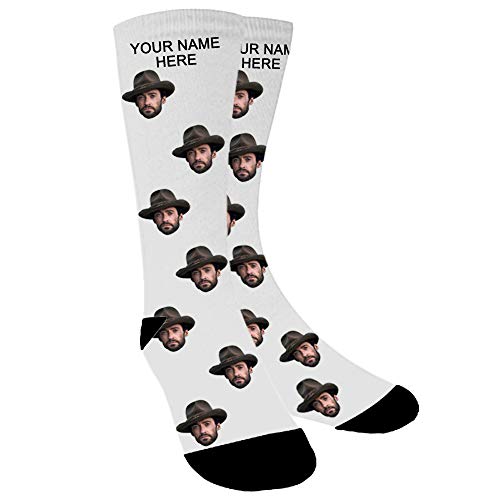 custom print socks crew fashion funky face socks personalized photo design crew socks men women