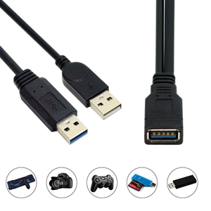 2 in <strong>1</strong> <strong>USB</strong> <strong>3</strong>.<strong>0</strong> Female to <strong>USB</strong> 2.<strong>0</strong> + <strong>USB</strong> <strong>3</strong>.<strong>0</strong> Male Cable for Computer / Laptop, Length: 29cm