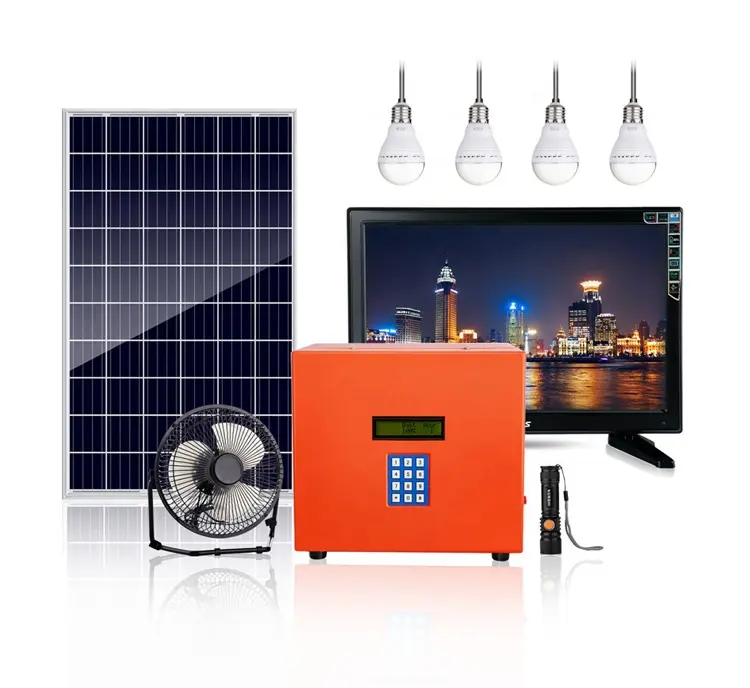 Kit solare portatile paygo 60W sistema solare domestico paygo campeggio esterno kit di illuminazione solare tutto in uno