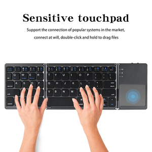 Teclado inalámbrico universal de tres sistemas con panel táctil Mini teclado plegable inalámbrico para tableta - Product Image 5