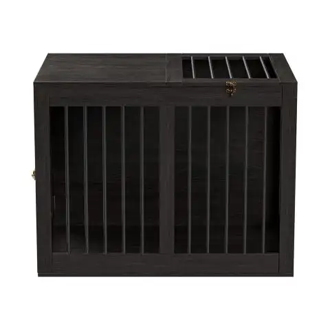 Деревянный внутренний ящик для собак с двумя дверцами, устойчивый к Легкой Сборке, современный дизайн, ящик для собак