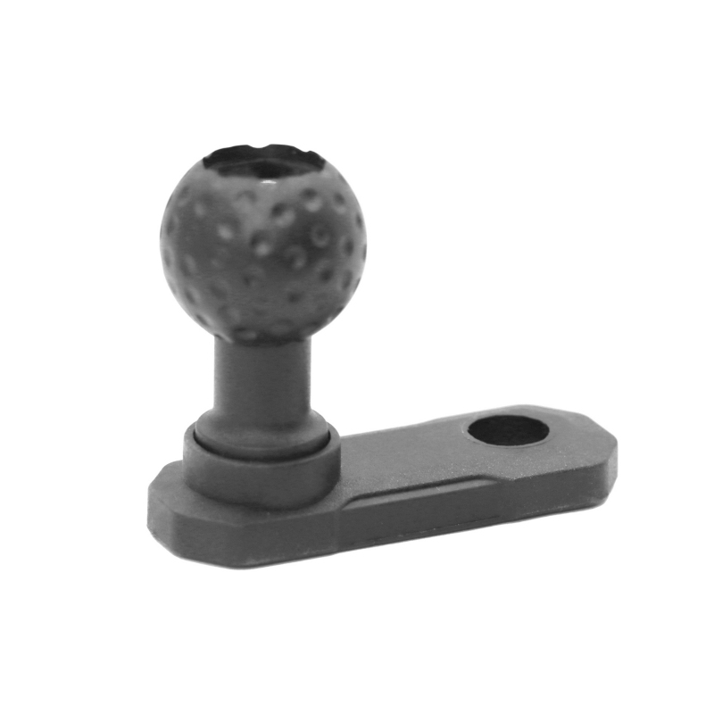 Cabezal de bola en forma de L de 1" para montaje en espejo retrovisor (negro)