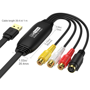 Gerçek zamanlı 1080p NTSC/PAL USB2.0 ses Video yakalama kartı RCA USB 1m kablo TV kutusu DV kayıt kamera ve dizüstü - Product Image 3