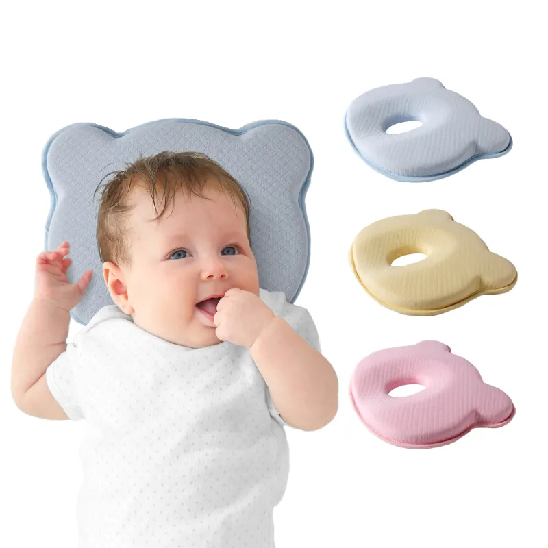 Cuscino per neonato in memory foam per neonato in cotone organico personalizzato comfort