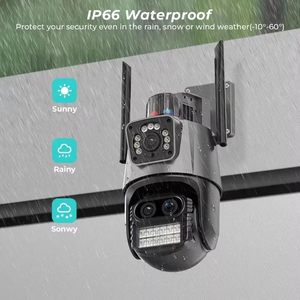 热卖9MP高清无线Ip Wifi摄像机三镜头双屏灯开关安全 - Product Image 5