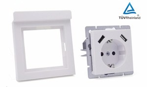 カスタマイズされたヨーロッパのEUプラスチックソケットテレビコンピューター信号ソケット耐火性および難燃性ソケット棚付き - Product Image 2