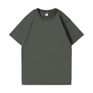 200gメンズ100% コットンTシャツカスタムロゴDesginブランク特大リブクルーネックTshirt男性用