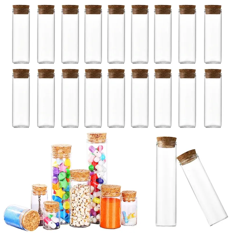 Garrafas de vidro transparente para decoração, frascos de garrafa de vidro com boca reta, garrafas de desejo para decoração DIY, garrafas de 10 ml, 30 ml e 100 ml