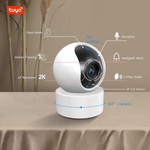 Tuya-cámara WiFi PTZ de 2MP para interior, sistema de alarma de seguridad para el hogar, con detección de movimiento, domo a Color, CCTV - Product Image 2