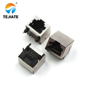 RJ45 Network Port <strong>Connector</strong> Right Angle <strong>Input</strong> <strong>Output</strong> 8P8C Connecteur 8PIN Jack 15.8MM Ethernet Without Light Strip Spring Clip - Product Image 4