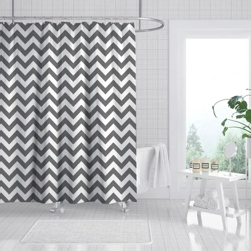 Hot Sale New Arrival Cortinas De Bano Bathroom Fabric Bathroom Nordic Green Leaves Art Texture Luxury Shower Curtain