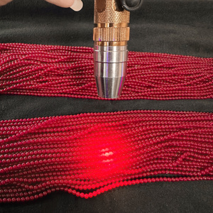 Ruby Loose <strong>Beads</strong> Synthetic Ruby <strong>Beads</strong> DIY Long Chain Red Treasure Round <strong>Beads</strong> - Product Image 4