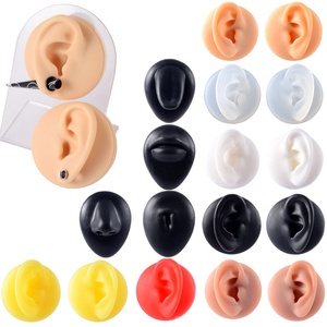 Insan kulak burun modeli yumuşak silikon vitrin modeli stentler ile sahte gerçek yapay Piercing Model ekran aracı Piercing takı - Product Image 1