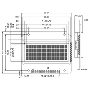 16x4 Dot Matrix Character LCD-Modul mit 16-poliger monochromer LED-Hintergrund beleuchtung
