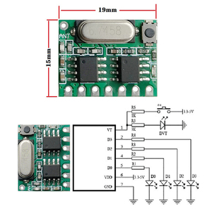 433 MHz HF-Sender-und Empfänger modul Lernen der Fernbedienung 4-Kanal-Tasten-Funksender - Product Image 4