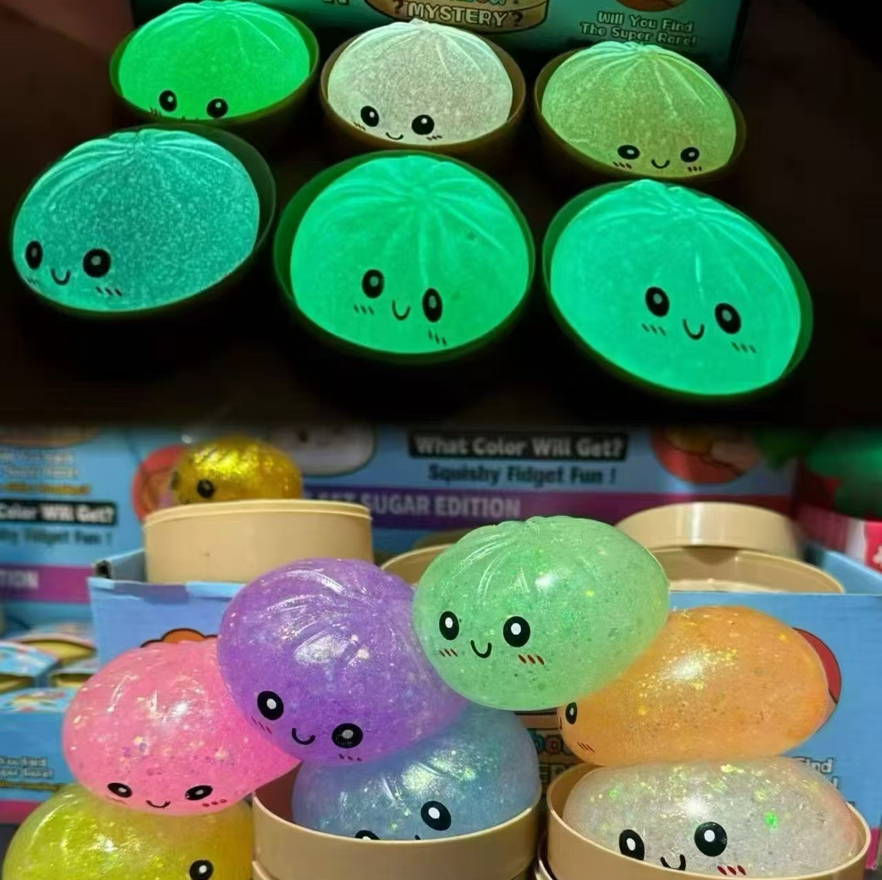 steamed stuffed bun-color, with expression