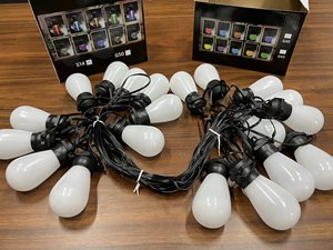 25Ft G40 Globe Lichterketten App Control RGB Warmweiß Patio LED Outdoor Lichterkette Wasserdichte dimmbare Glühbirnen