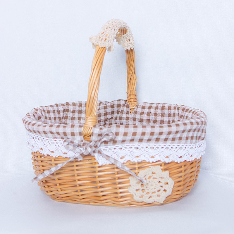 Coffee gingham with lace
