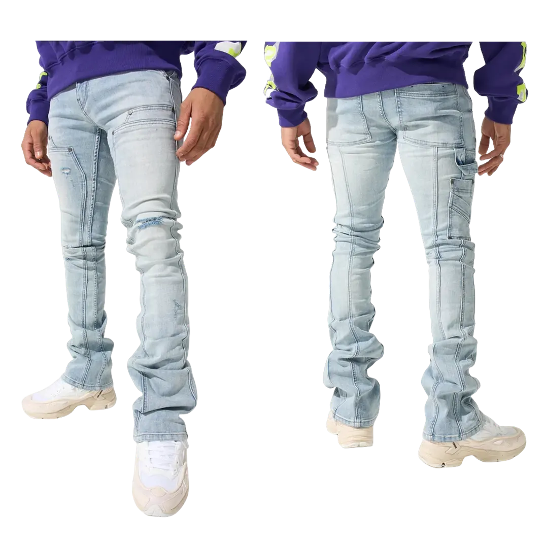 Индивидуальный дизайн, повседневные облегающие уличные джинсы с карманами и карманами, в стиле плотника, джинсы с двумя штанинами