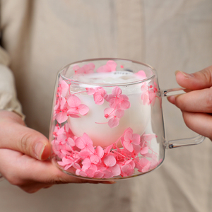Most Popular Double Walled Glass <strong>Cup</strong> Dried Flower <strong>Cup</strong> 200ml Double Wall Glass <strong>Cup</strong> - Product Image 2
