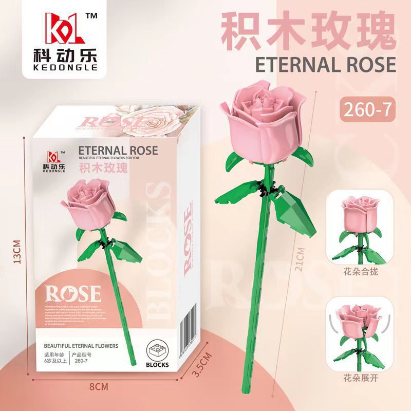 กุหลาบสีชมพู-กล่อง