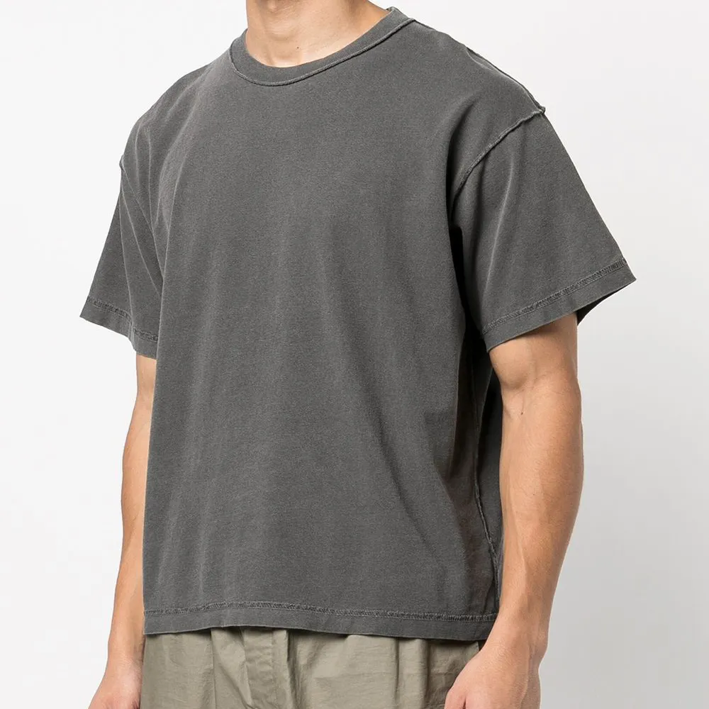 Özel ağır damla omuz Tshirt boş pamuk kırpılmış Boxy Fit T Shirt erkekler için