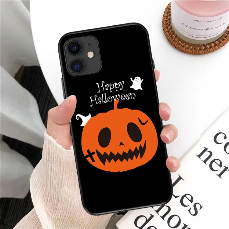 IPhone用カスタムハロウィン電話ケース141312 Pro Xs max Xr Castle Pumpkin Lantern Soft TPU cover for iPhone 11 14 7 8 Plus