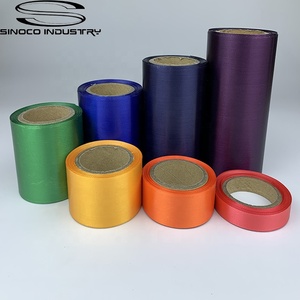 工厂库存定制印花丝带光滑柔软固体全色聚酯缎带礼品包装 - Product Image 4