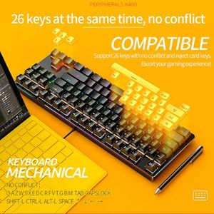 便宜的价格OEM K400 USB 87键迷你有线RGB LED机械游戏键盘为玩家台式电脑 - Product Image 4