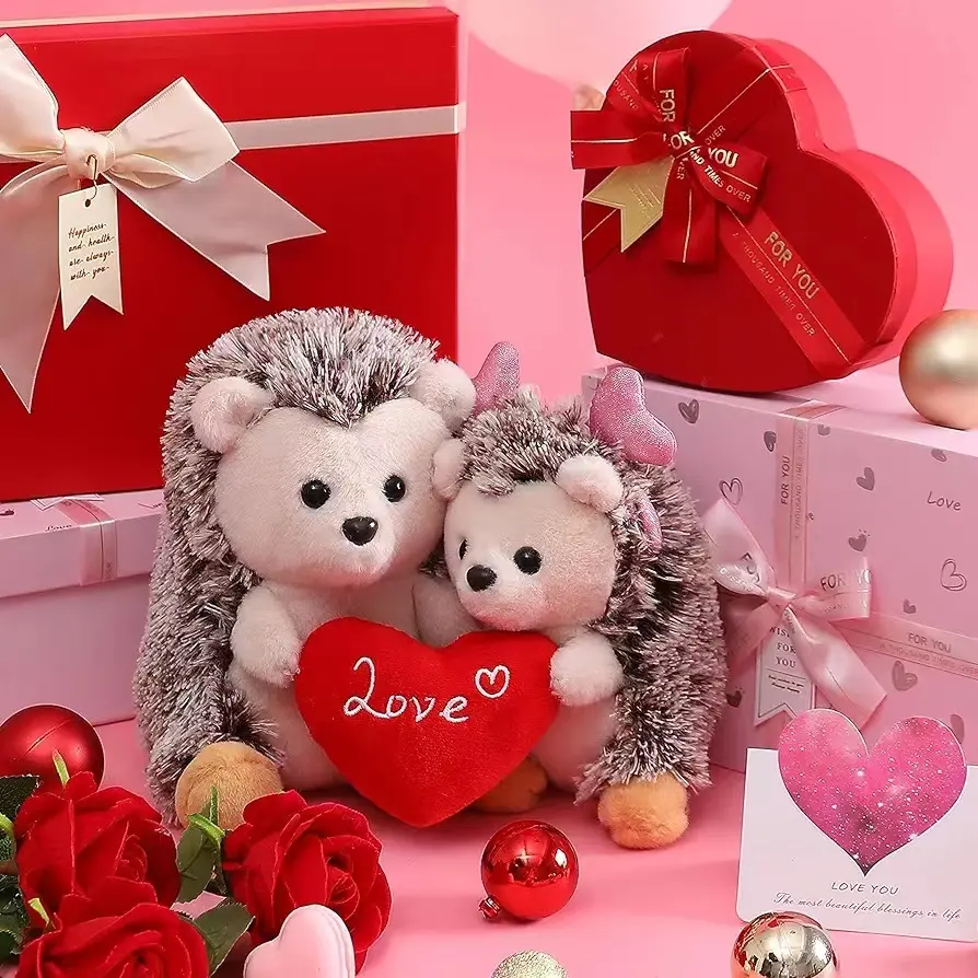 Nuevo diseño IKASA erizo Animal de peluche juguete con corazón con amor para el Día de San Valentín lindo juguete pequeño suave para regalo