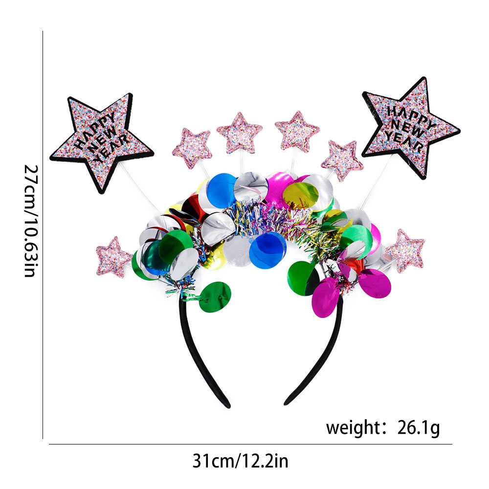 pink Happynewyear five-pointed star headband