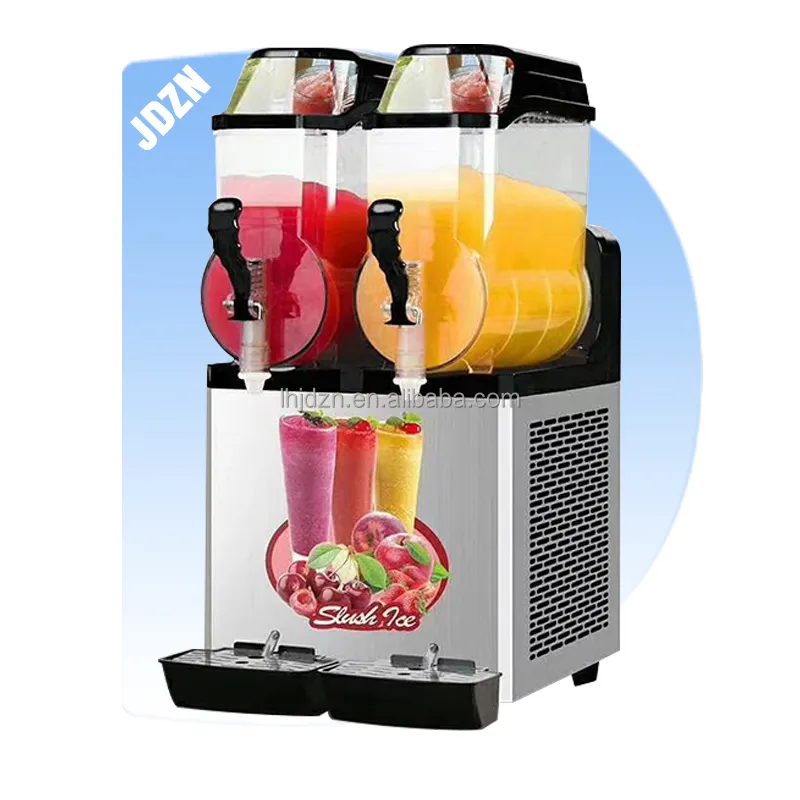 Kişisel çift Tank buz Slushie kokteyl mor küçük Daiquiri Slush makinesi yerli Slushy evde makinesi yapmak