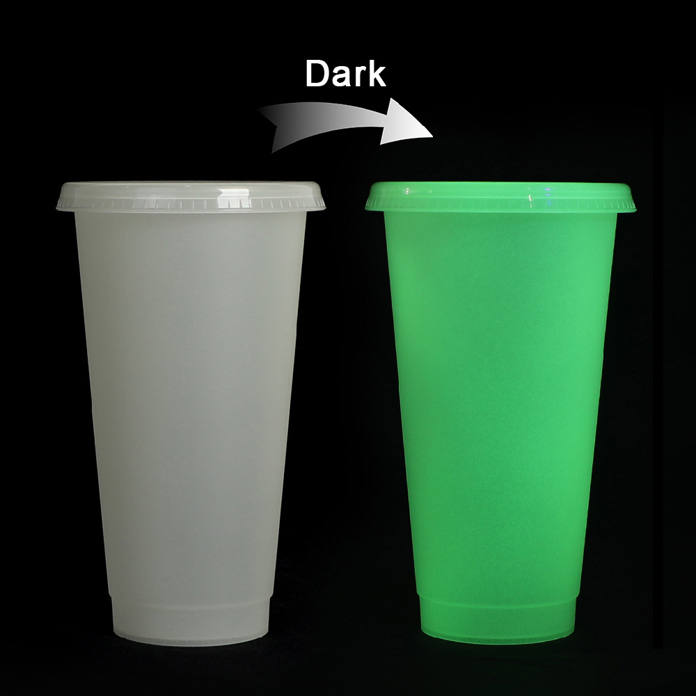 Vaso de plástico luminoso que cambia de color al por mayor con logotipo personalizado