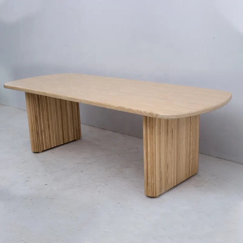 Стильная деревянная облицовка из дубового шпона, качественная Коммерческая мебель, роскошный обеденный стол, деревянный стол, современный деревянный обеденный стол