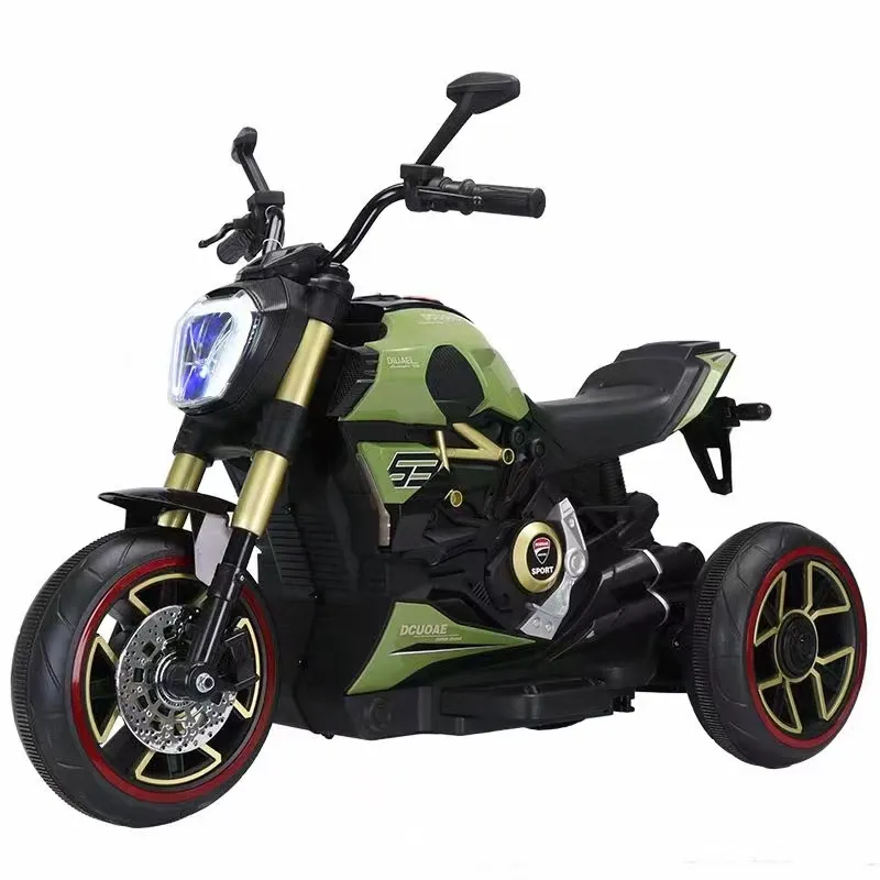 Nuovo design per bambini motocicli elettrici tre ruote giocattoli per bambini cavalcare su auto per bambini moto elettrica